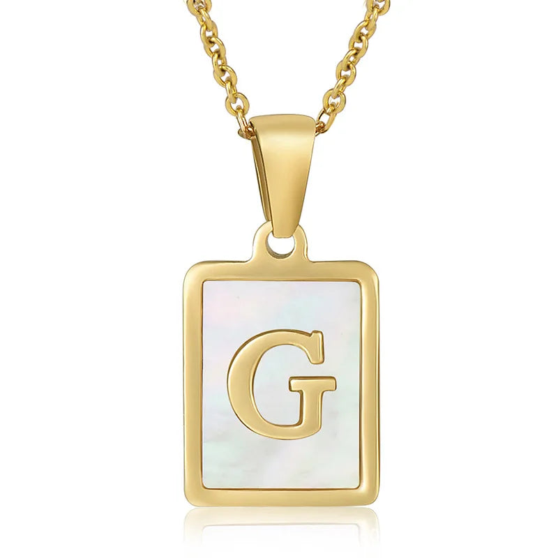 Personalized Gold Initial Necklace – Stainless Steel Letter Pendant for Women