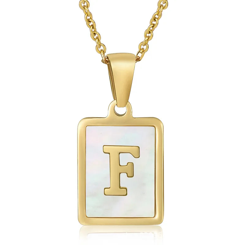 Personalized Gold Initial Necklace – Stainless Steel Letter Pendant for Women