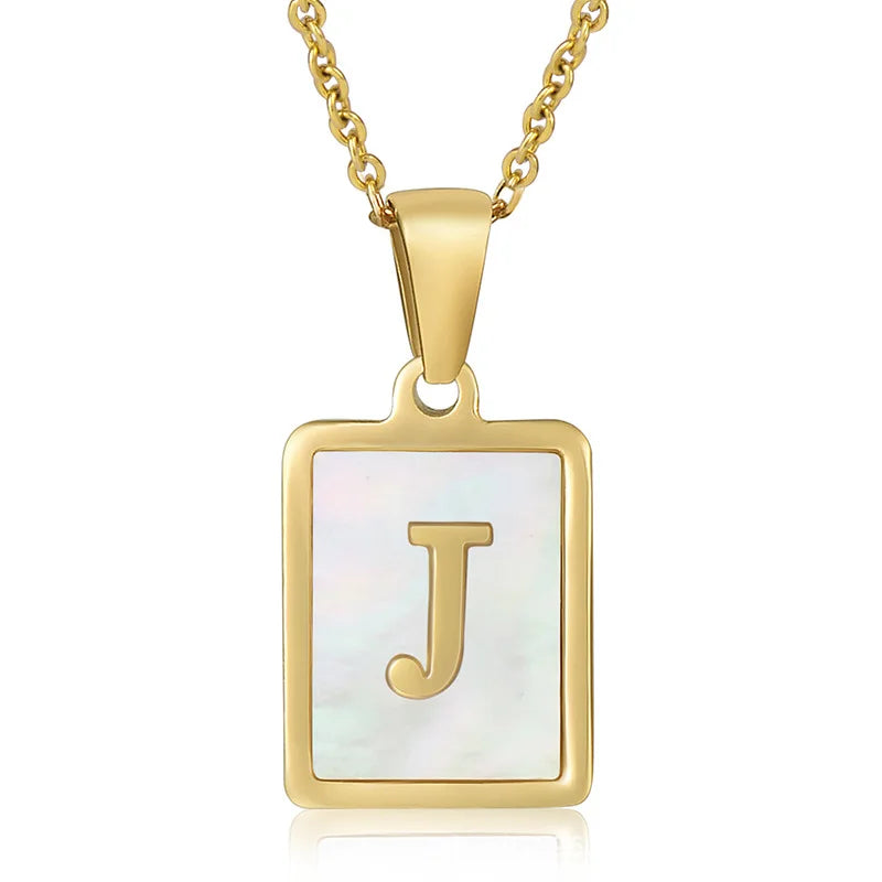 Personalized Gold Initial Necklace – Stainless Steel Letter Pendant for Women