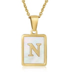 Personalized Gold Initial Necklace – Stainless Steel Letter Pendant for Women