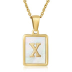Personalized Gold Initial Necklace – Stainless Steel Letter Pendant for Women