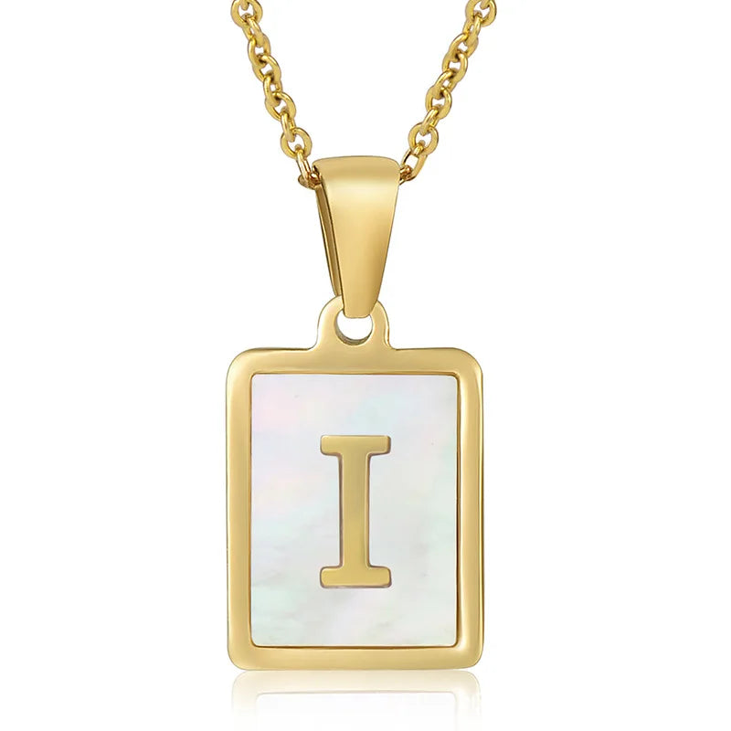 Personalized Gold Initial Necklace – Stainless Steel Letter Pendant for Women