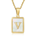 Personalized Gold Initial Necklace – Stainless Steel Letter Pendant for Women