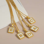 Personalized Gold Initial Necklace – Stainless Steel Letter Pendant for Women