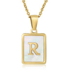 Personalized Gold Initial Necklace – Stainless Steel Letter Pendant for Women