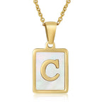 Personalized Gold Initial Necklace – Stainless Steel Letter Pendant for Women