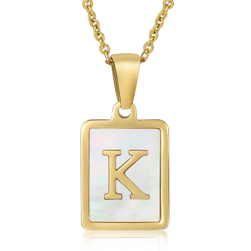 Personalized Gold Initial Necklace – Stainless Steel Letter Pendant for Women