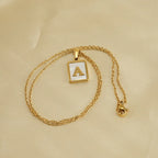 Personalized Gold Initial Necklace – Stainless Steel Letter Pendant for Women