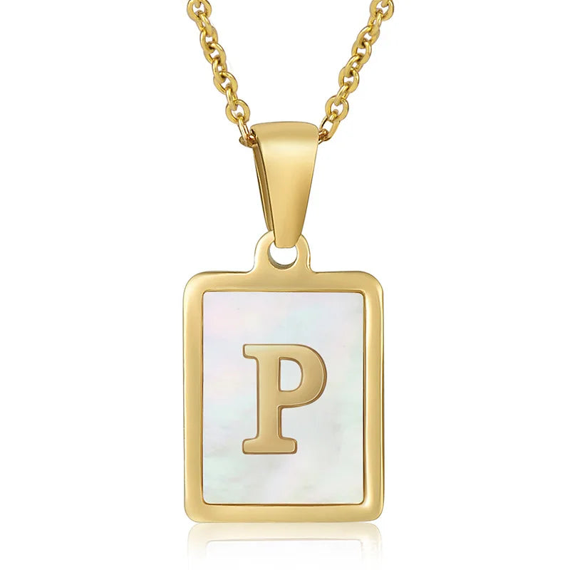 Personalized Gold Initial Necklace – Stainless Steel Letter Pendant for Women