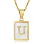 Personalized Gold Initial Necklace – Stainless Steel Letter Pendant for Women