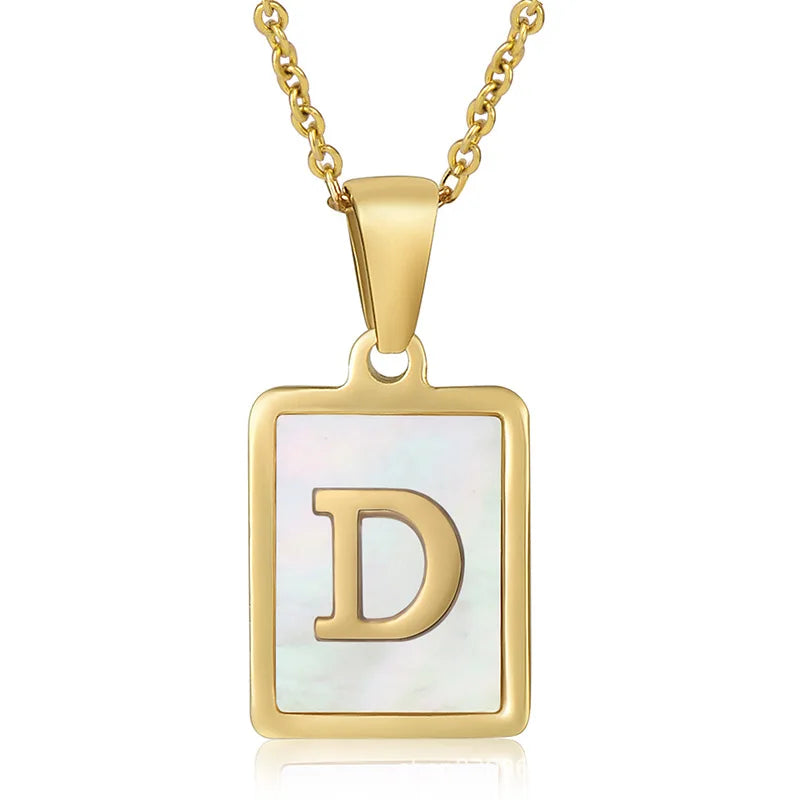 Personalized Gold Initial Necklace – Stainless Steel Letter Pendant for Women