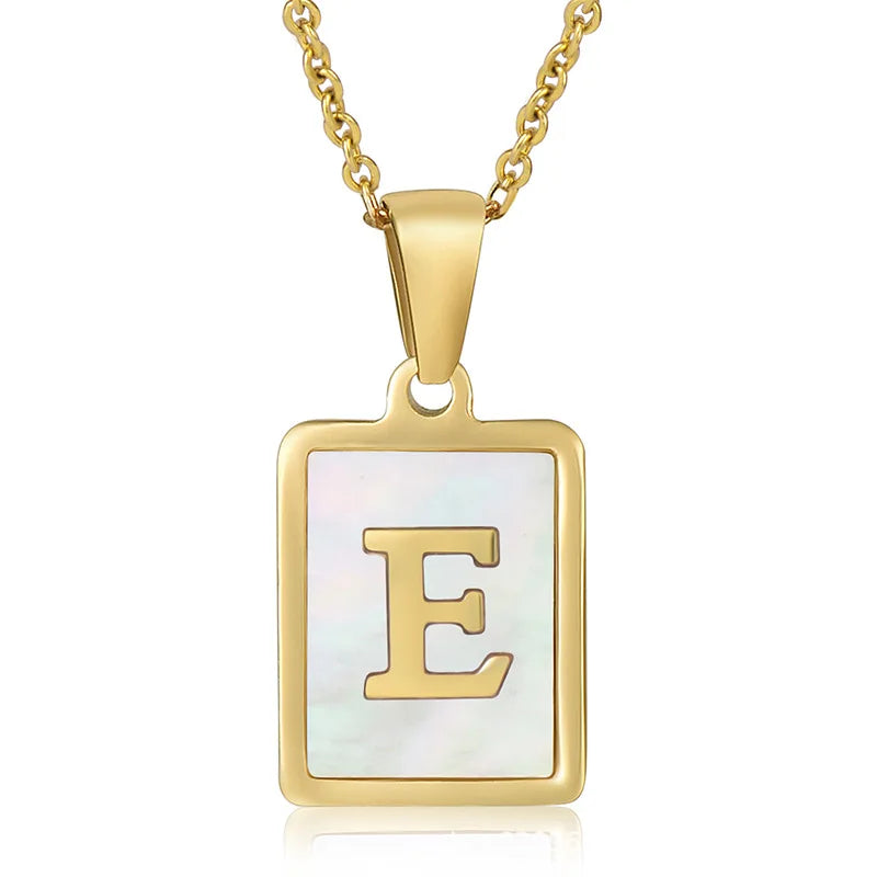 Personalized Gold Initial Necklace – Stainless Steel Letter Pendant for Women
