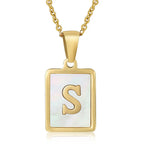 Personalized Gold Initial Necklace – Stainless Steel Letter Pendant for Women