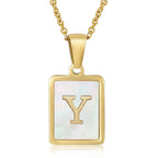 Personalized Gold Initial Necklace – Stainless Steel Letter Pendant for Women