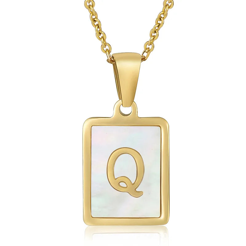 Personalized Gold Initial Necklace – Stainless Steel Letter Pendant for Women